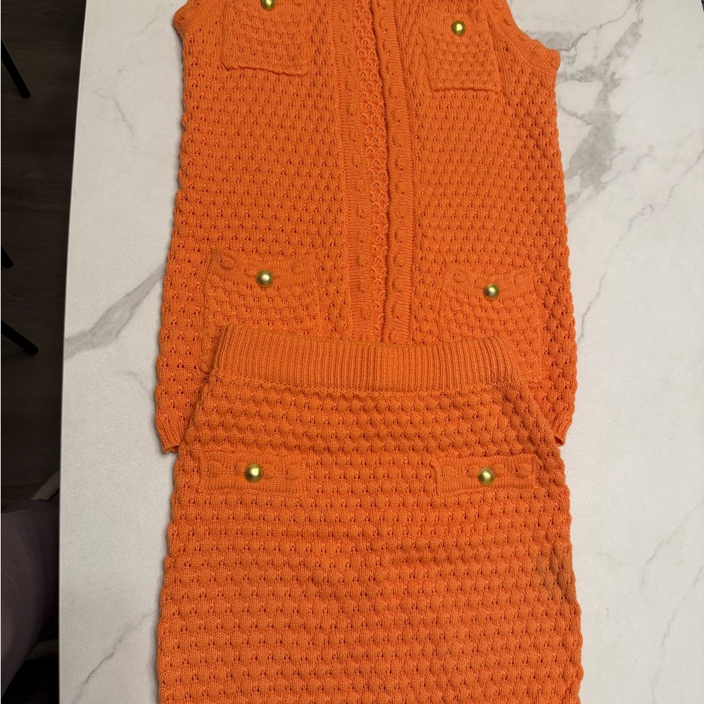 Orange Knitted Women’s Set